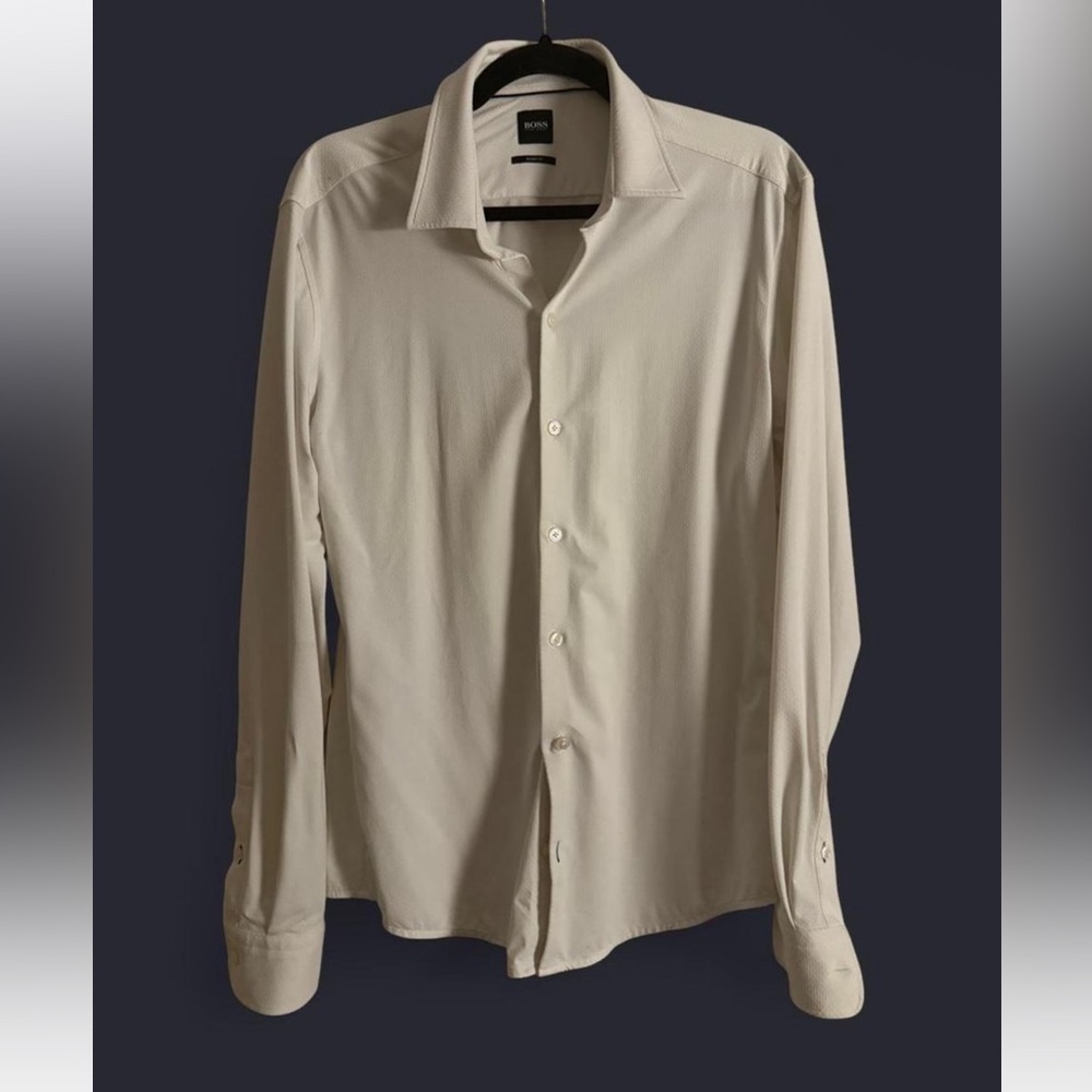 Boss Men's Elegant White Dress Shirt